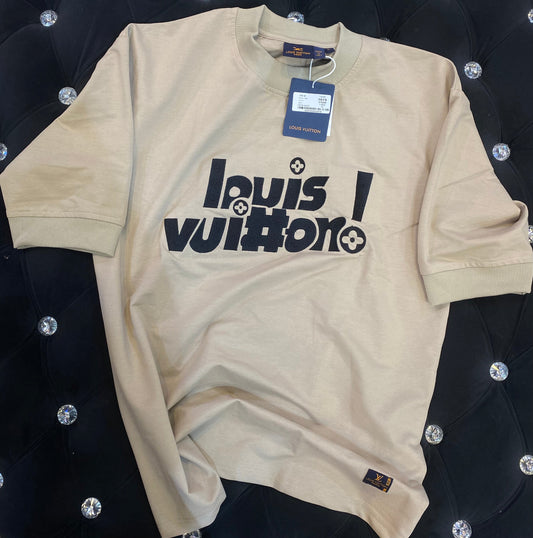 UOL VL Khaki Colour With Vl Embroidery Logo Down Drop Shoulder TShirt 51046