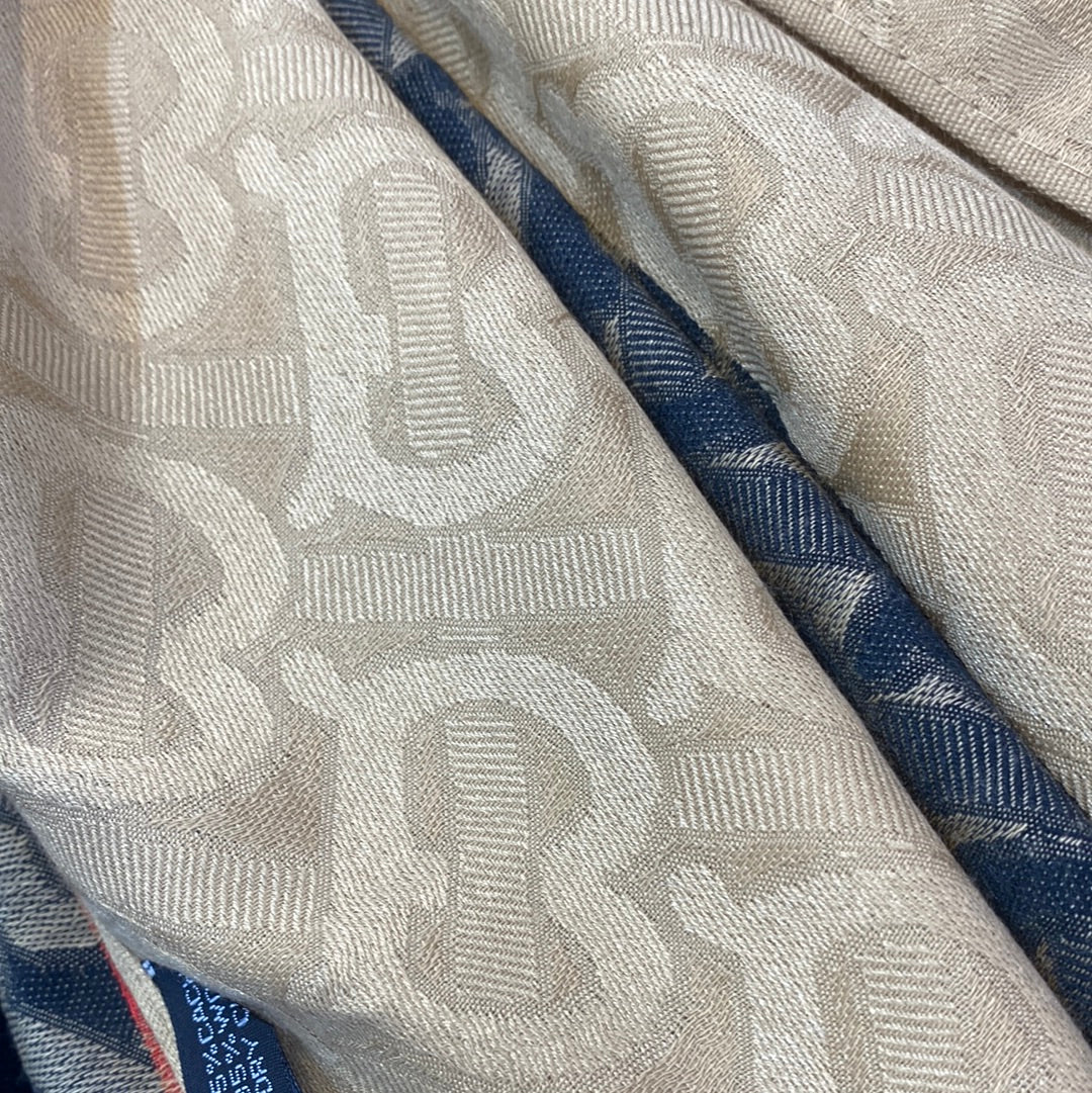 RUB Cream Black Colour RUB Bur Print Heavy Quality Muffler  9349