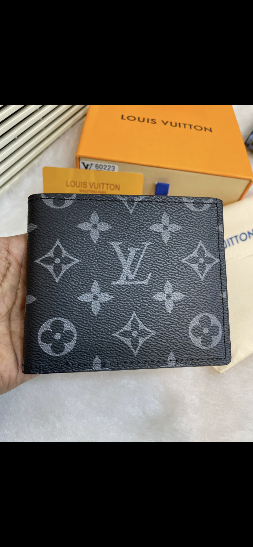 VL UOL Black Flower Branded Luxury Italian Leather Wallet Model Black Flower 60223043