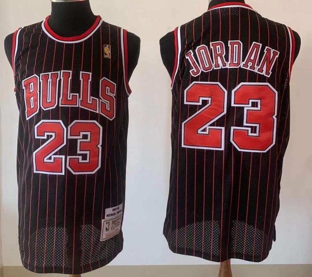 Black Red Lines Bulls NBA Colour Jersey Imported Quality