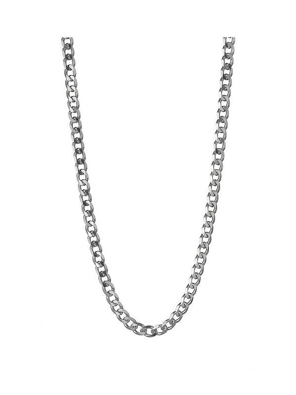 Sliver Stainless Steel Unisex Curb Chain Necklace 199904