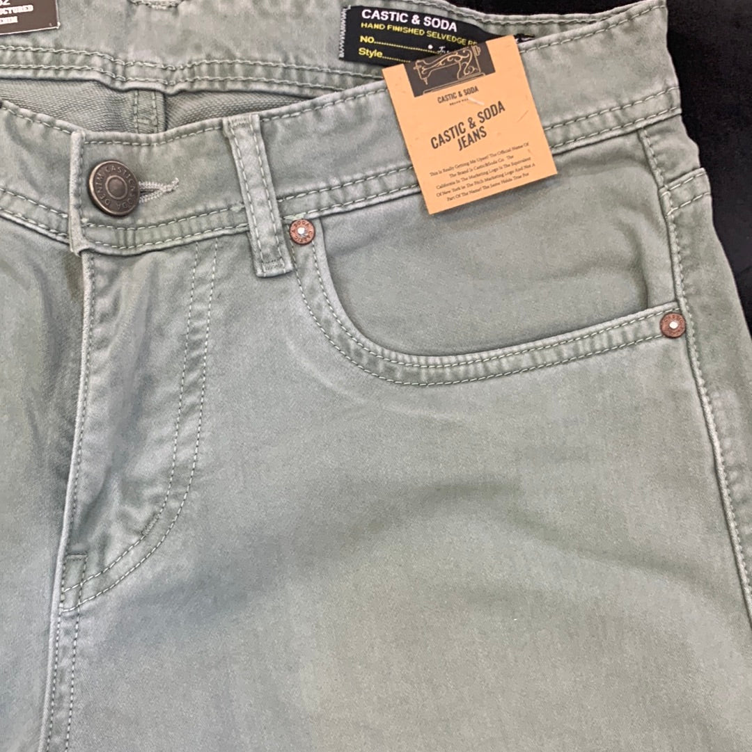 C&S Sea Green Colour RFD Castic & Soda Trousers Pants Jeans 26028