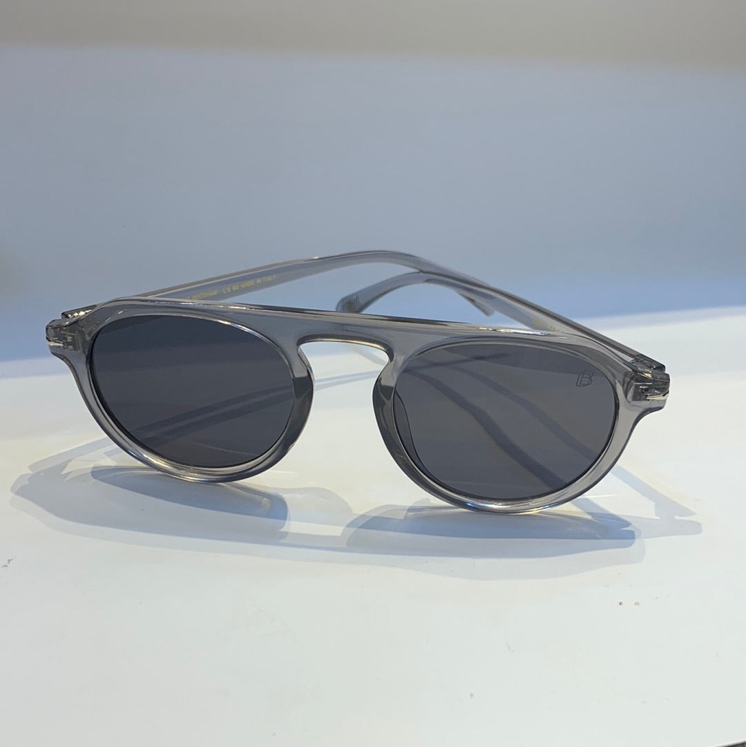BD Transparent Grey Frame Black Shade Unisex Sunglass B2201 58 25-140