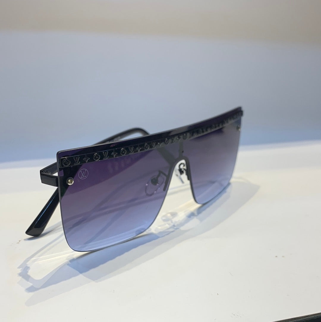 Uol Lou Black Frame Black Shade Unisex Sunglass 8512 64 16-145