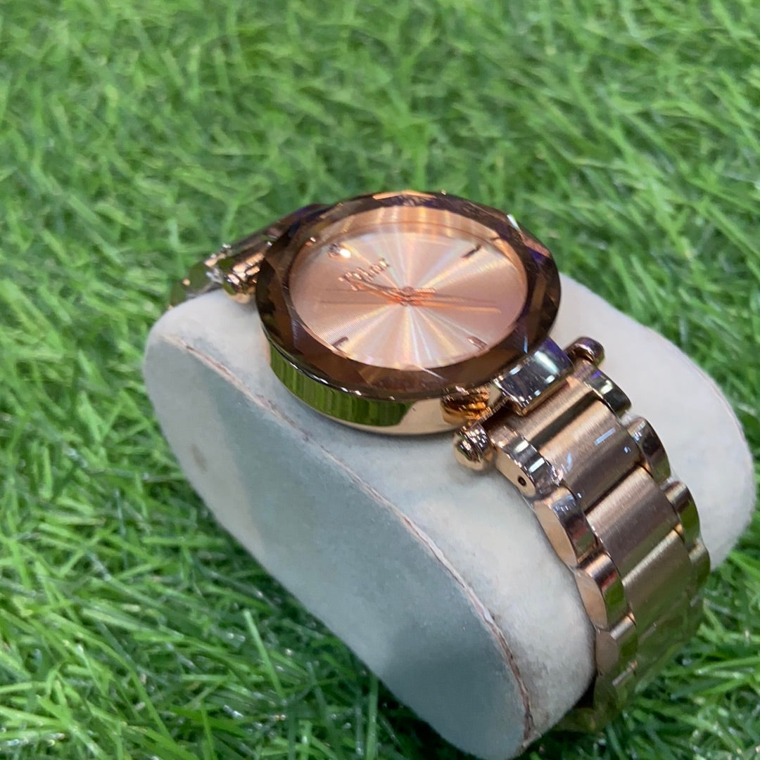 Oid Copper Chain Orange Dial Ladies Watch