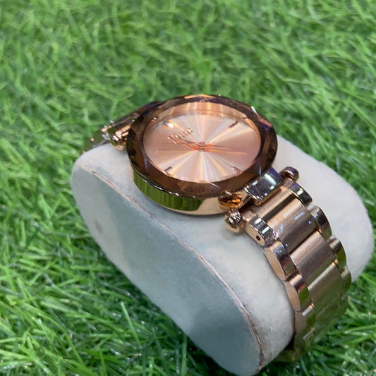 Oid Copper Chain Orange Dial Ladies Watch