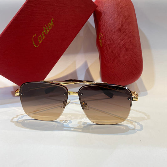 RAC Gold Frame Brown Shade Unisex Branded Sunglasses 8200270 50 19-141