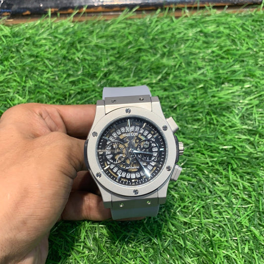 Silver Grey  Strep Chrono Working Watch