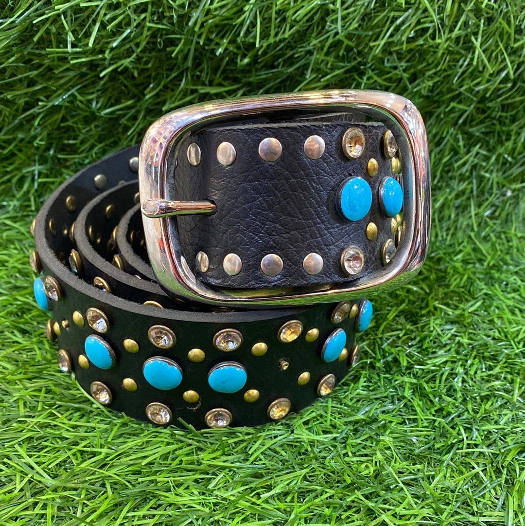Genuine Leather Hunter Diamond Stud Belts for Men / Unisex 900294
