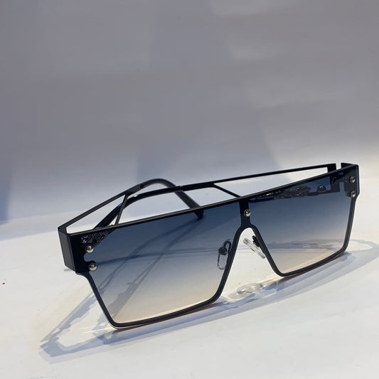 Car rac glossy gold black Frame blue Shade Unisex Sunglass