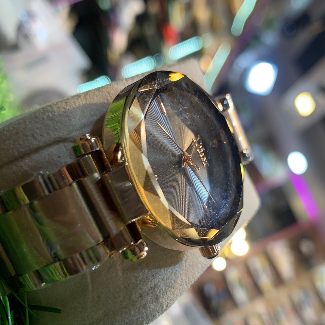 Oid Copper Chain Mat black Dail Ladies watch