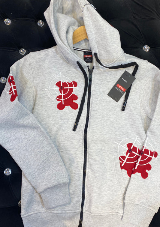 ARP Grey Colour Imported Fabric Zipper Hoodie’s 789002