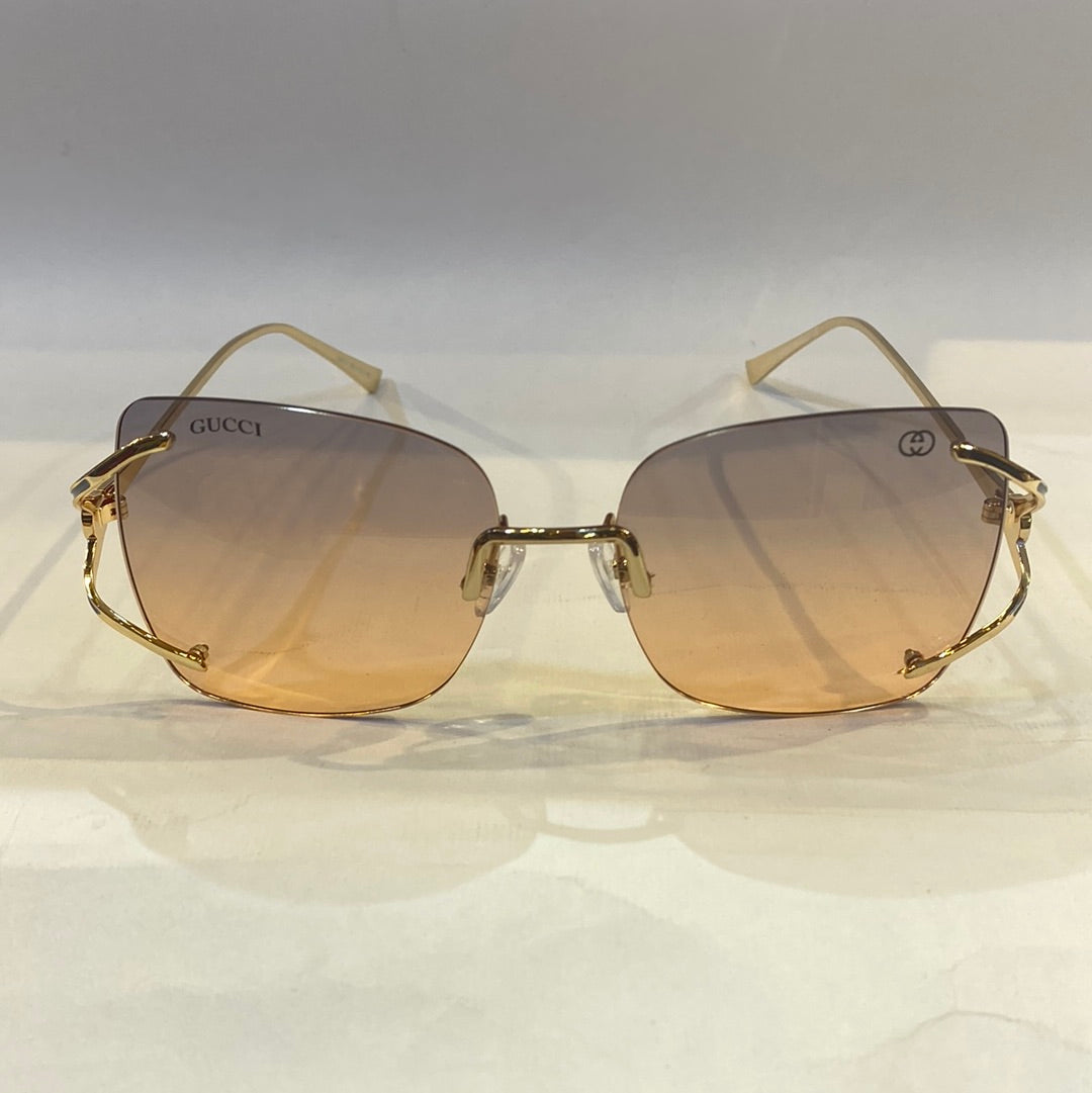 CUG Frameless Golden Stick Purple Pink Shade Sunglass G611 58 15-140