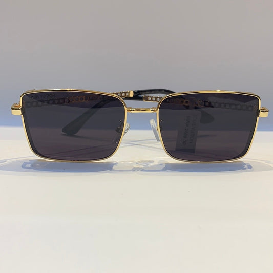 Uol Lou Golden Frame Black Shade Sunglass B80-62756 17-145