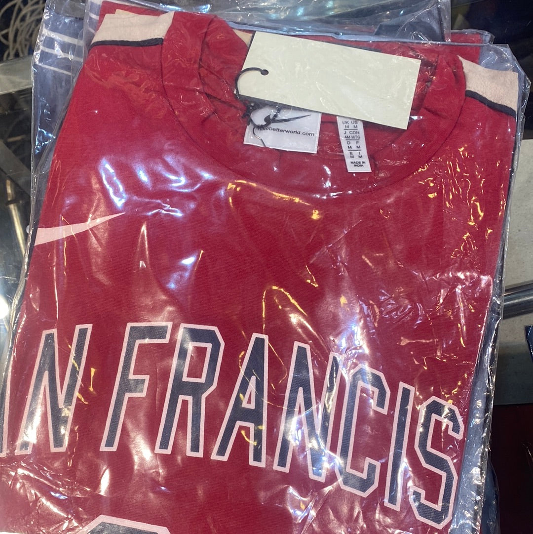 Red San Francisco kin Print T - Shirts