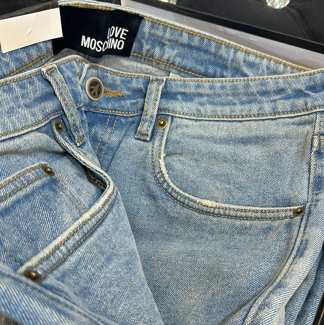 Som Light Blue Som Mos Embroidery Mens Hight Quality Men’s Straight Jeans 67092