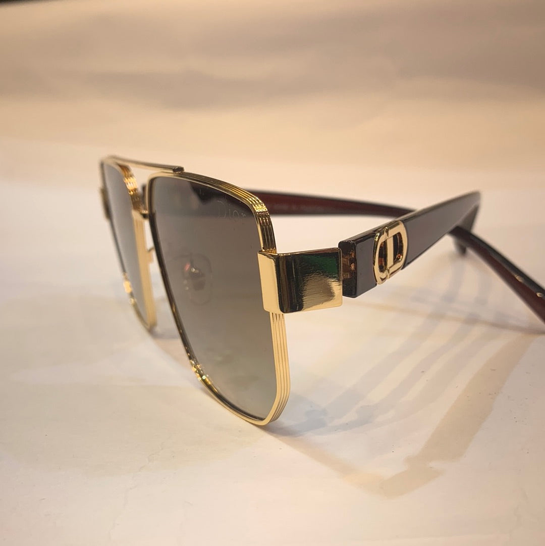 OID Gold Frame Gold Shade Unisex Branded Sunglasses 10471 5619 145