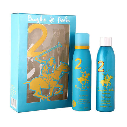 2 Beverly Hills Polo Club Gift Set Deodrant Shower Gel
