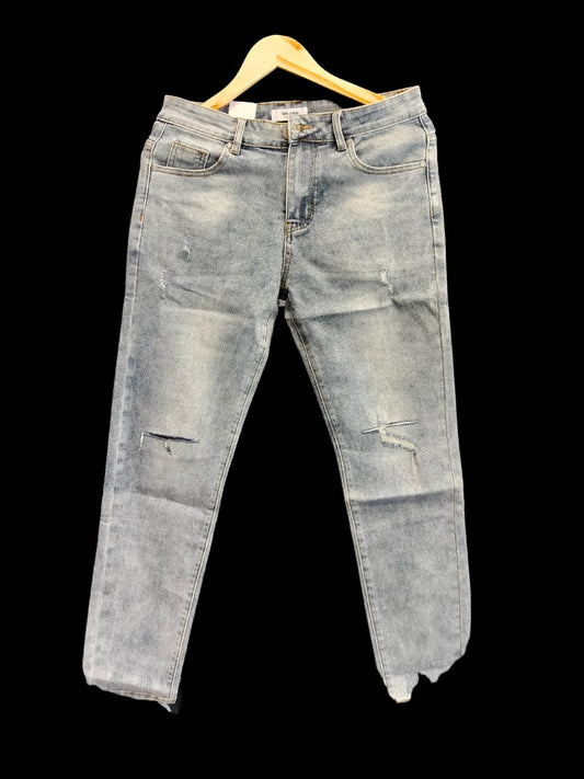 YC JEANS Blue Faded With Ripped Slim Fit Jeans 9092