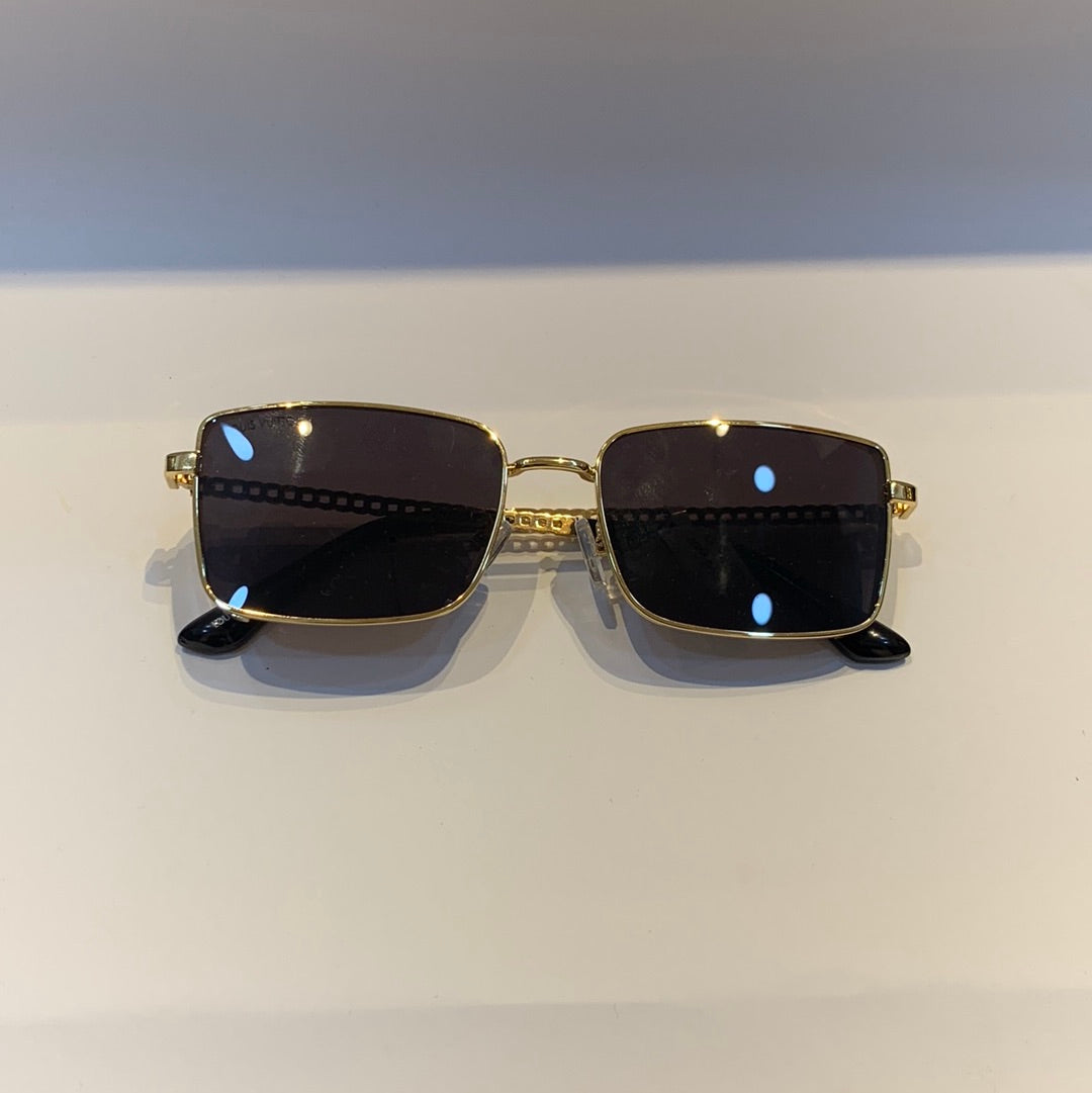 Uol Lou Golden Frame Black Shade Sunglass B80-62756 17-145