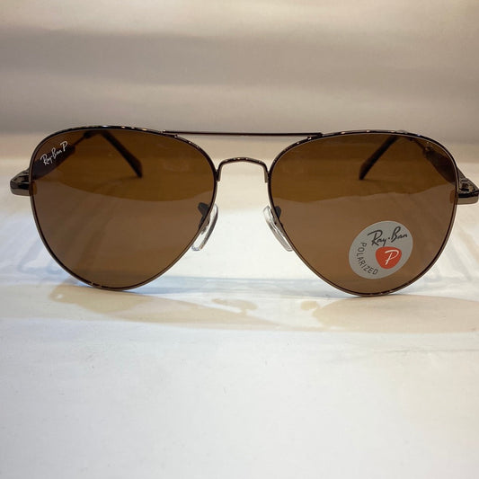 YAR RB Glossy Brown Frame Brown Shade Unisex Aviator Sunglasses RB3518 58 14 140