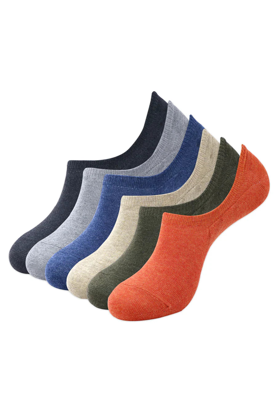 BALENZIA MEN'S COTTON SNEAKER SOCKS WITH ANTI-SLIP SILICON SYSTEM-(PACK OF 6 PAIRS/1U)(MULTICOLORED)