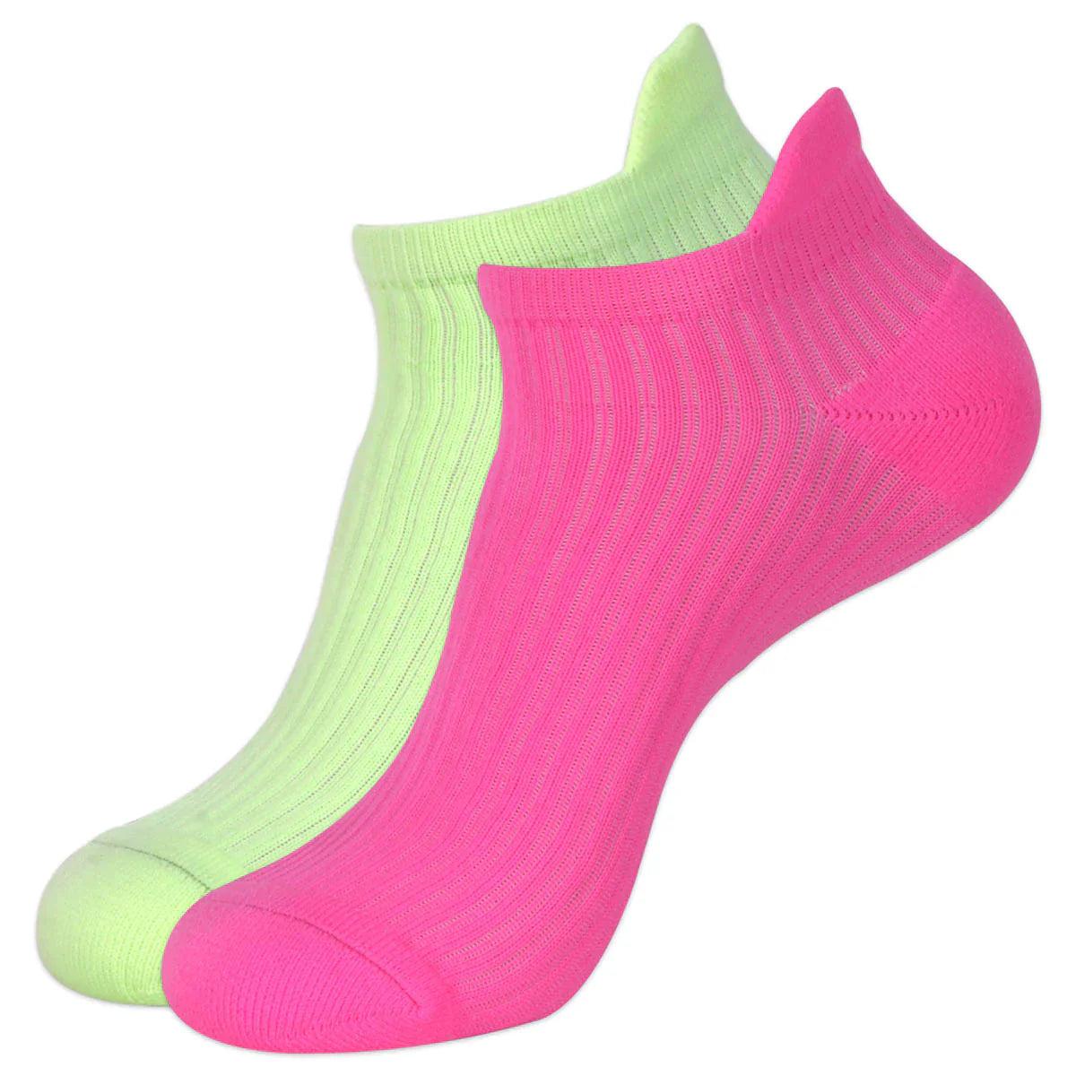 BALENZIA WOMEN CUSHIONED/TERRY LOWCUT GYM SOCKS (FREE SIZE)(PACK OF 2 PAIRS/1U) - GREEN,PINK,BLACK,WHITE