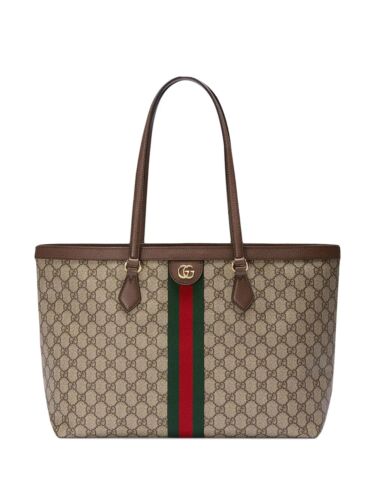 Cug Brown Colour GG Print Green Red Strip Ladies tote Bag 964701